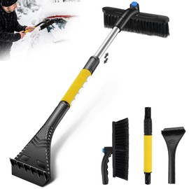 HXUING Ice Scraper Car with Broom 3 in 1 Car Ice Scraper and Cleaning Brush, Removable Ice Scraper Snow Brush for Car Windscreen for Car SUV Truck Windscreen