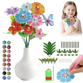 Flower Craft Set Girls from 5-12 Years, DIY Diamond Painting Children's Bouquet Creative Birthday Gift, Girls Gift Craft Set Children from 5 6 7 8 9 10 Years (Strengthening Oil Healthy)