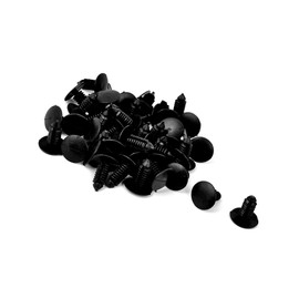 Motoforti Universal Car Clips, Car Rivets Retainers, 7mm/0.28", Plastic, Black, 50 Pc