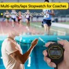 FCXJTU Digital Waterproof Stopwatch, 60 Rounds Split Memory Stopwatch, No