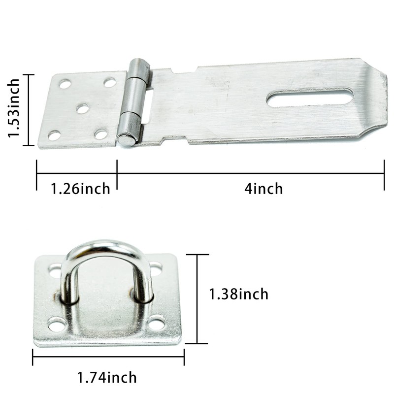 Door Padlock Hasp, 4 Inch Stainless Steel Padlock Hasp and