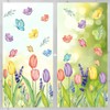 BelleVive 4 Sheets, 67 Pieces Spring/Summer Window Stickers, Tulip/Butterfly/Flower Window