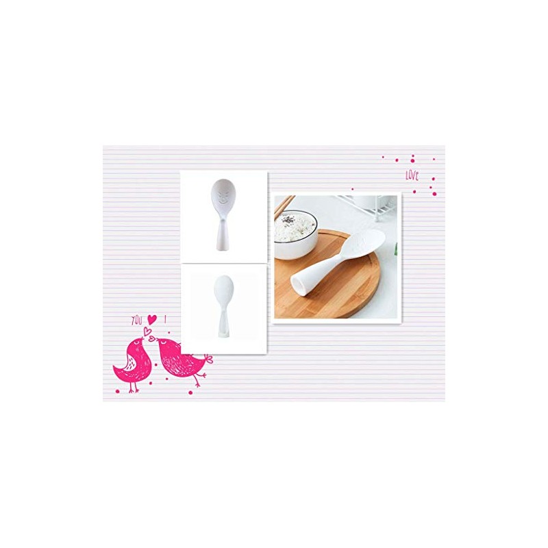 MIZORLIE Rice Paddle Tool,Non-Stick Rice Spoon,Standing Rice Spatula with Smile