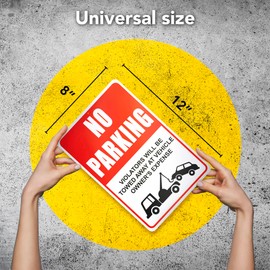 No Parking Signs - No Parking Signs for Driveways Aluminum 8x12 - Do Not Block Driveway Sign - No Parking Sign - No Parking Signs Will Be Towed - No Parking Signs Metal - Private Parking Sign