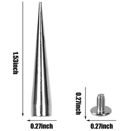 PARAOR 30PCS 40MM Spike and Studs Silver Cone Spikes Punk Bullet Large Leather Rivets Screwback Studs Screw on Cone for DIY Craft Clothing