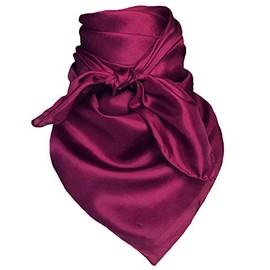 Wyoming Traders Solid Cowboy Wild Rag 100% Silk Scarf Bandana Multiple Colors L 34.5" and XL 42" (Maroon, 34.5")