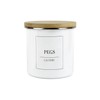 Minimalist Range Pegs Storage Canister - White Metal Enamel Kitchen