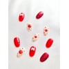 Apple dot nail red gel handmade nail - Square /