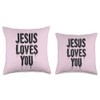 Jesus Loves You Christian Inspirational Message Throw Pillow