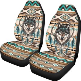 Wanyint Aztec Wolf Dream Catcher Car Seat Cover for Women Men, Car Seat Protector Car Accessories Decor Universal Fit Most Cars Sedan SUV Trucks