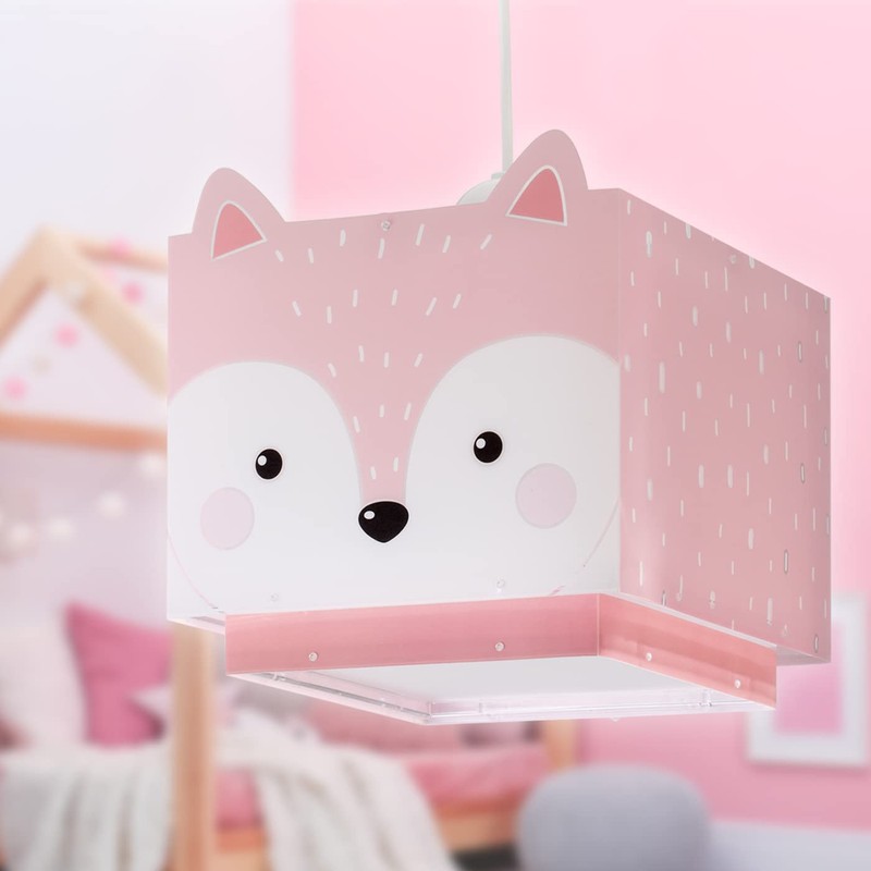 Dalber Children's Lamp Pendant Light Little Fox Animals Rose