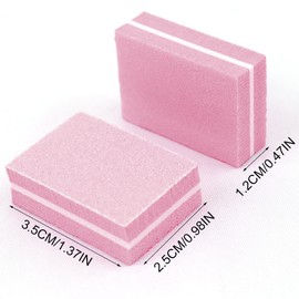 REQAG Pack of 30 Buffer for Nails Nail Buffer Blocks 100/180 Buffer Sanding Blocks Polishing Blocks Nail File Block Double-Sided for Gel Nails and Acrylic Nails, Nail Polishing Block Washable, Pink