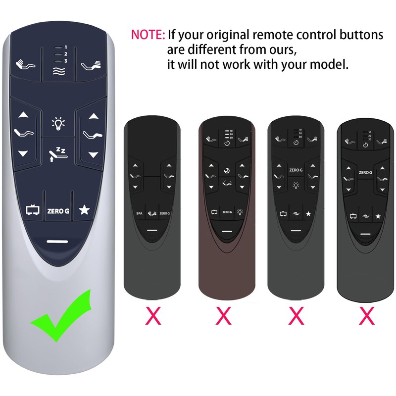 ZWP RF502A RF358A Replacement Remote Control for Tempur-Pedic Ergo or
