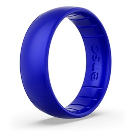Enso Rings Classic Birthstone Silicone Ring – Unisex Wedding Engagement Band – Comfortable Breathable Band – 6.6mm Wide, 1.75mm Thick (Sapphire, 8)