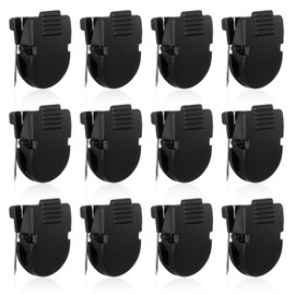 Wanmu 12pcs Cubicle Clips for Fabric Walls, Plastic Panel Push Clips, Cubicle Hooks & Cubicle-Wall Accessories for Notes, Photos, Memos (Black)