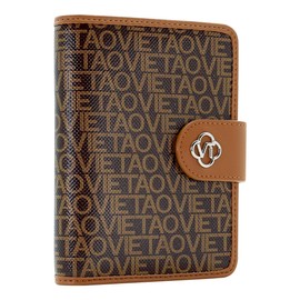 VelaStyle Passport Holder Wallet Bag with AirTag Holder, Card Slots Passport Solt Ticket Cash Solt, Photo Solt Sim Card Pen Slot.Brown