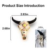 2Pcs Hand-Painted Bull Skull Fridge Magnet – Indian Style, Cowboy
