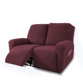 NORTHERN BROTHERS Recliner Loveseat Covers - Recliner Sofa Covers 2 Seater Loveseat Covers for Reclining Loveseat Recliner Cover, Wine Red