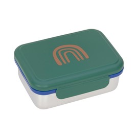 LÄSSIG Children’s Lunch Box, Stainless Steel Breakfast Box, Sustainable, for Nursery, School, Stainless Steel Lunch Box, Little Gang, Rainbow Green