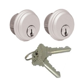 McAvory Commercial Storefront Door Lock Mortise Cylinders fits Adams Rite Kawneer Vistawall Deadbolt, in Aluminum (2 Pack, Matching Keys)