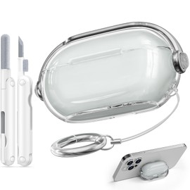 Wowway for Beats Solo Buds 2024 Case Cover with Anti-Drop Lock Protection,Anti-Yellowing TPU Clear Cover with Cleaner Kit,Compatibility with Beats Solo Buds Wireless Earbuds - Silver Gray