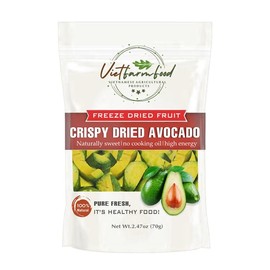CRISPY DRIED AVOCADO 2.47 oz (70g) VIETFARMFOOD: Freeze-dried, no sugar added, naturally slightly bitter & fatty,. Nutritious, pure, crunchy. Great for snacking, toppings, desserts, or healthy gifting