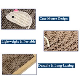 Cat Scratcher Board with Catnip – 37cm Cardboard Scratch Pad for Indoor Cats & Kittens – Durable Corrugated Cat Scratch Toy for Scratching, Playing & Resting