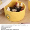 Nvanvmm 1 Pcs Small Cotton Rope Basket with Lid Round