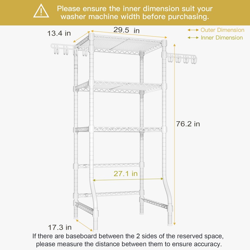 Ulif U8 Mini Laundry Room Storage Organizer, Over The Washer