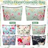 Sanwuta 12 Pack Aesthetic Floral Makeup Bags for Women Cute