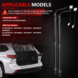 GZGN 6891009120 Electric Rear Hatch Lift Struts Tailgate Power Shock Compatible with 2014-2019 Toyota Highlander Liftgate Actuator 1 Pair Trunk Tailgate Power Shock Support 6891009130 2Pcs