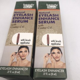 AromaGuru Beauty Guru Natural Eyelash Enhance Serum With Castor Oil W/brush Applicator 2p