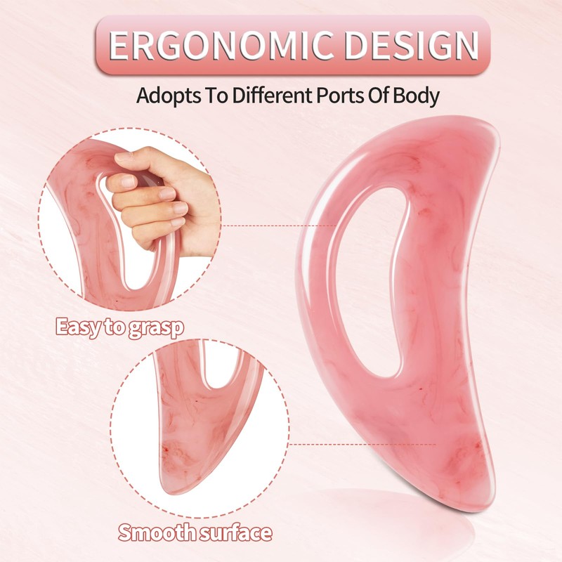 Giloner Large Gua Sha Massage Tool with Handle Large Lymphatic