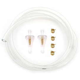 Generic 5 Feet 1/4"" 6mm Clear Motorcycle Fuel Line Kit With 2 Clear Fuel Filter & Clips - Fits Honda Kawasaki Suzuki Yamaha