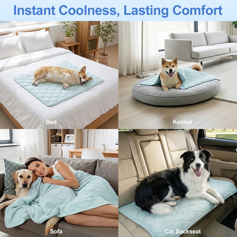 Tivray Q-MAX>0.4 Cooling Dog Blanket 30"×40", L, Blue