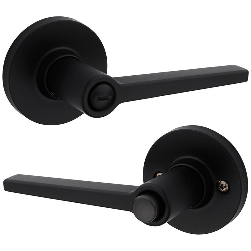 Kwikset Safe Lock Daylon Lever Round Rose Privacy Lock Satin