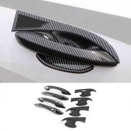 KELEIMAI Car Accessories Fit for Hyundai Tucson 2024 2023 2022 Exterior Door Handle and Door Handle Bowl Cover Trims (Carbon Fiber Style) 9PCS ABS