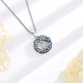 AEONSLOVE Tree of Life Necklace Women's with Crystal Tree of Life Pendant Silver 925 Tree of Life Necklace Mother Daughter Jewellery Gift for Mum Grandma (2 Children), Sterling Silver Crystal