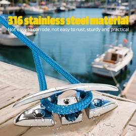 Pacify 2 Pack Folding Boat Cleats 316 Stainless Steel 4.5/5/6 Inch Flip-Up Dock Cleats Marine Grade Retractable Boat Cleat for Deck, Dock, Kayak, Mooring, Rope Line with Fasteners (5inch)