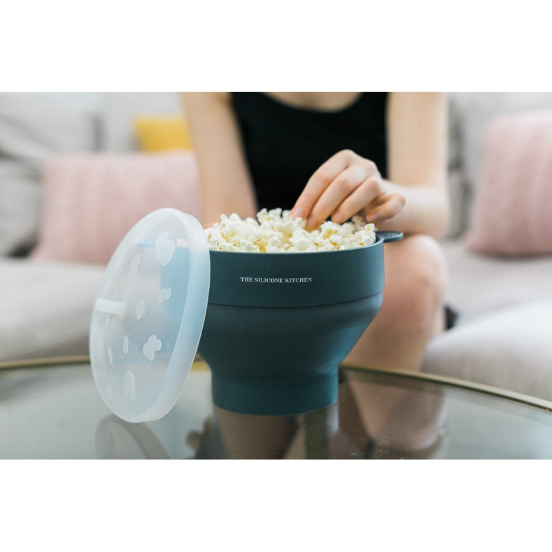 The Silicone Kitchen Silicone Microwave Popcorn Maker Collapsible Bowl, Non-Toxic,