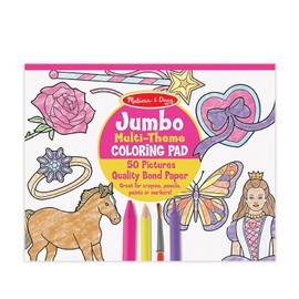 Melissa & Doug Bloc Extragrande de 50 Hojas de Colorear Para Niños; Papel de Alta Calidad; Hojas Extragrandes de 27.94 cm x 35.56 cm; Caballos, Corazones, Flores y Más