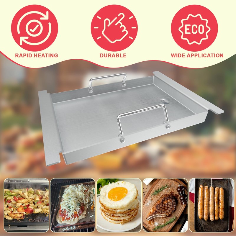 Upgrades Half Griddle for Ninja FlexFlame Grills, Stainless Steel Sizzle