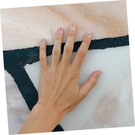 Baluue 72pcs Nail Patch Nails False Nail Art Nails Stickers Fingernail Decoration Little Nails False Nail Fake Nails Short Nail DIY Sticker Decals Colorful Abs