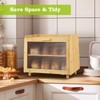 GarveeHome Bamboo Bread Box for Kitchen Counter, Double Layer Large