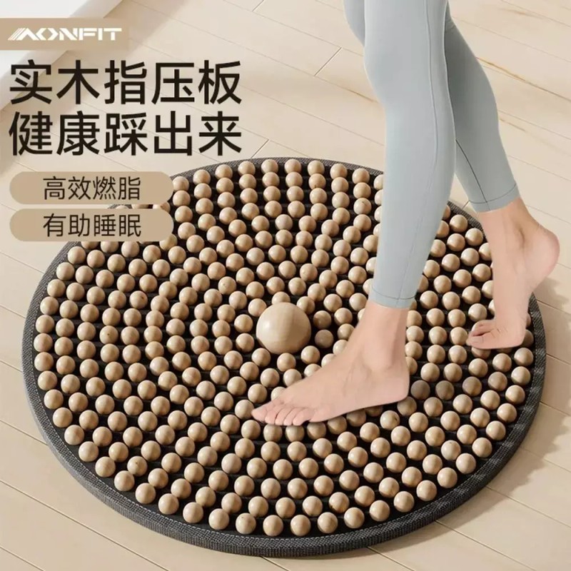 원목 발지압판 나무 발바닥 볼 지압발판 Wooden Foot Roller Massage