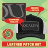 World's Okayest Land Surveyor - Leather Black Patch Engraved Trucker
