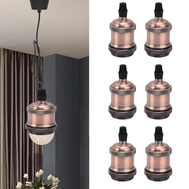 6 Pcs Lamp Holder Metal E26 E27 Screw Retro Lighting