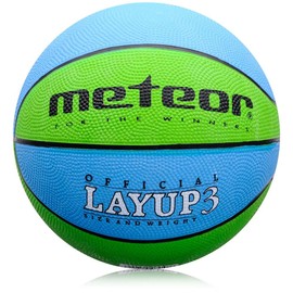 meteor® Layup Children's Mini Basketball, Size #5, Ideal For Young Children's Hands Aged 4-8 Years, Ideal Basketball For Training, Soft Basketball With Non-Slip Surface, multicolour