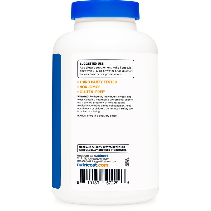 Nutricost L-Phenylalanine 500mg; 180 Capsules