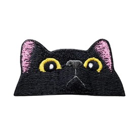 Phoenix Ikki Cat Cat Cute Animal Funny Embroidered Patch Patch Armband Coat of Arms Applique Iron on Patch Removable Velcro Black